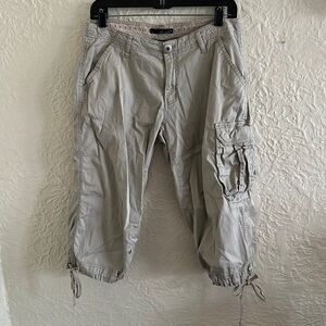 Vintage Slouchy Baggy Cargo Cropped Shorts Capris Pants Willi Smith Khaki 6
